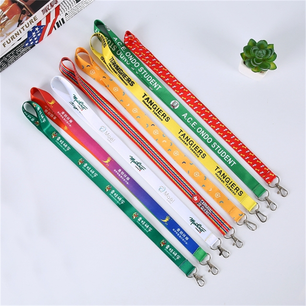 Custom Polyester/Nylon Sublimation Heat Transfer Printed Neck Lanyard with logo
