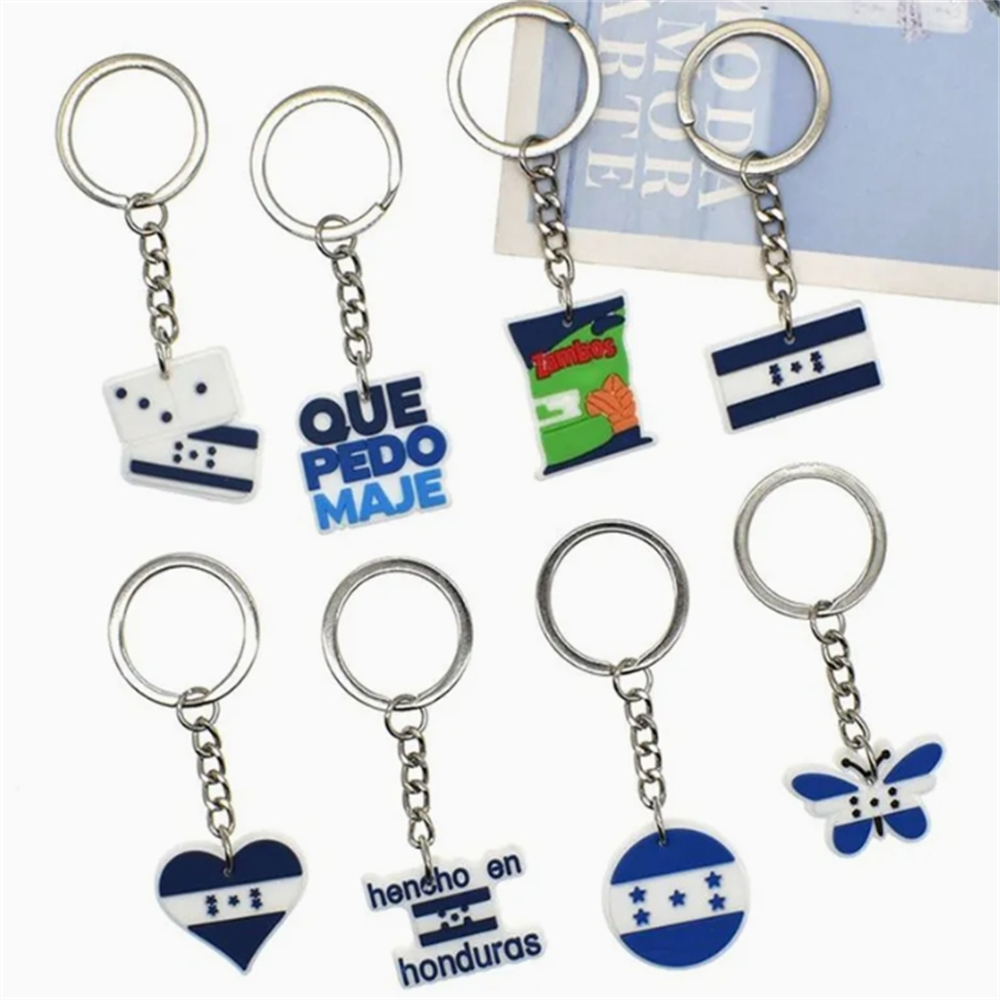 Promotional Custom Logo Injection Molding Double Side 2D 3D Soft PVC Brand Silicone Keyring Rubber Cheapest Keychain