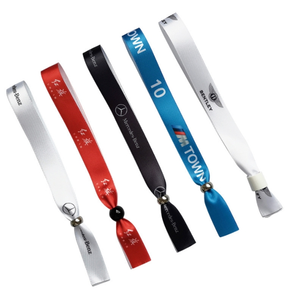 Customized Concert Bracelets Music Festival Wrist Bands Cloth Ribbon Hotel Wristbands