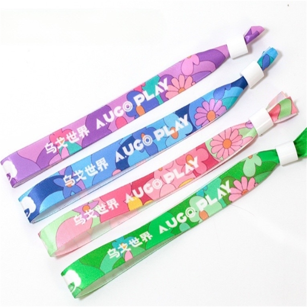Customized Concert Bracelets Music Festival Wrist Bands Cloth Ribbon Hotel Wristbands