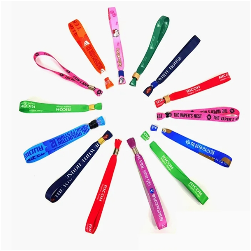 OEM Disposable Bracelet Printing with Ribbon Bracelet Polyester Wrist Strap