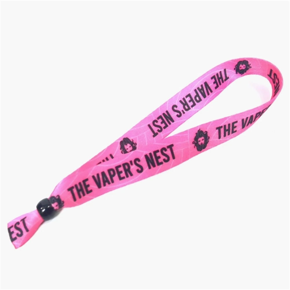 OEM Disposable Bracelet Printing with Ribbon Bracelet Polyester Wrist Strap