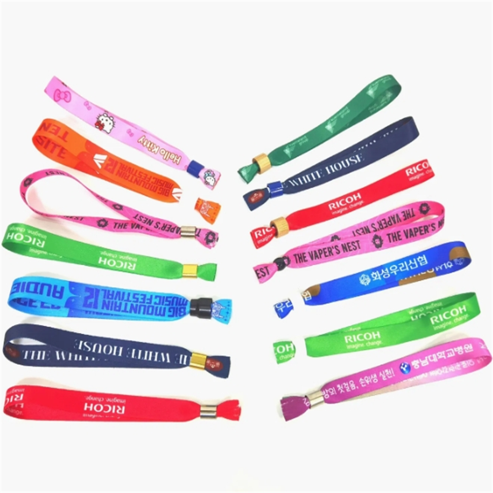 OEM Disposable Bracelet Printing with Ribbon Bracelet Polyester Wrist Strap