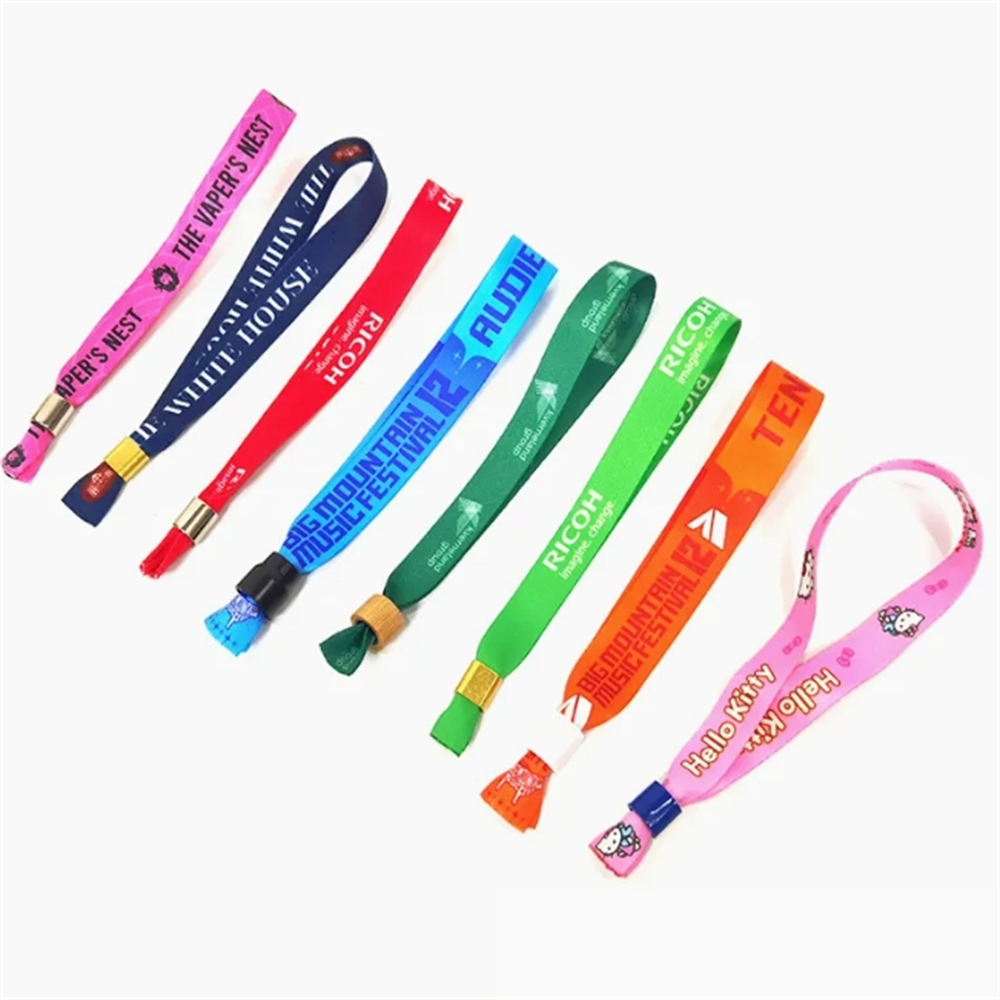 OEM Disposable Bracelet Printing with Ribbon Bracelet Polyester Wrist Strap