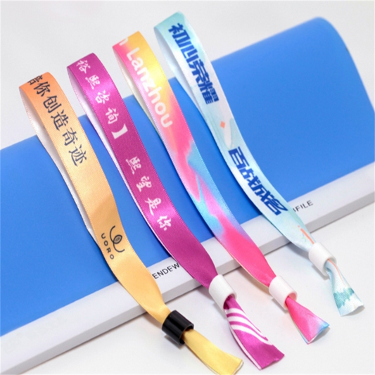 Customized Concert Bracelets Music Festival Wrist Bands Cloth Ribbon Hotel Wristbands